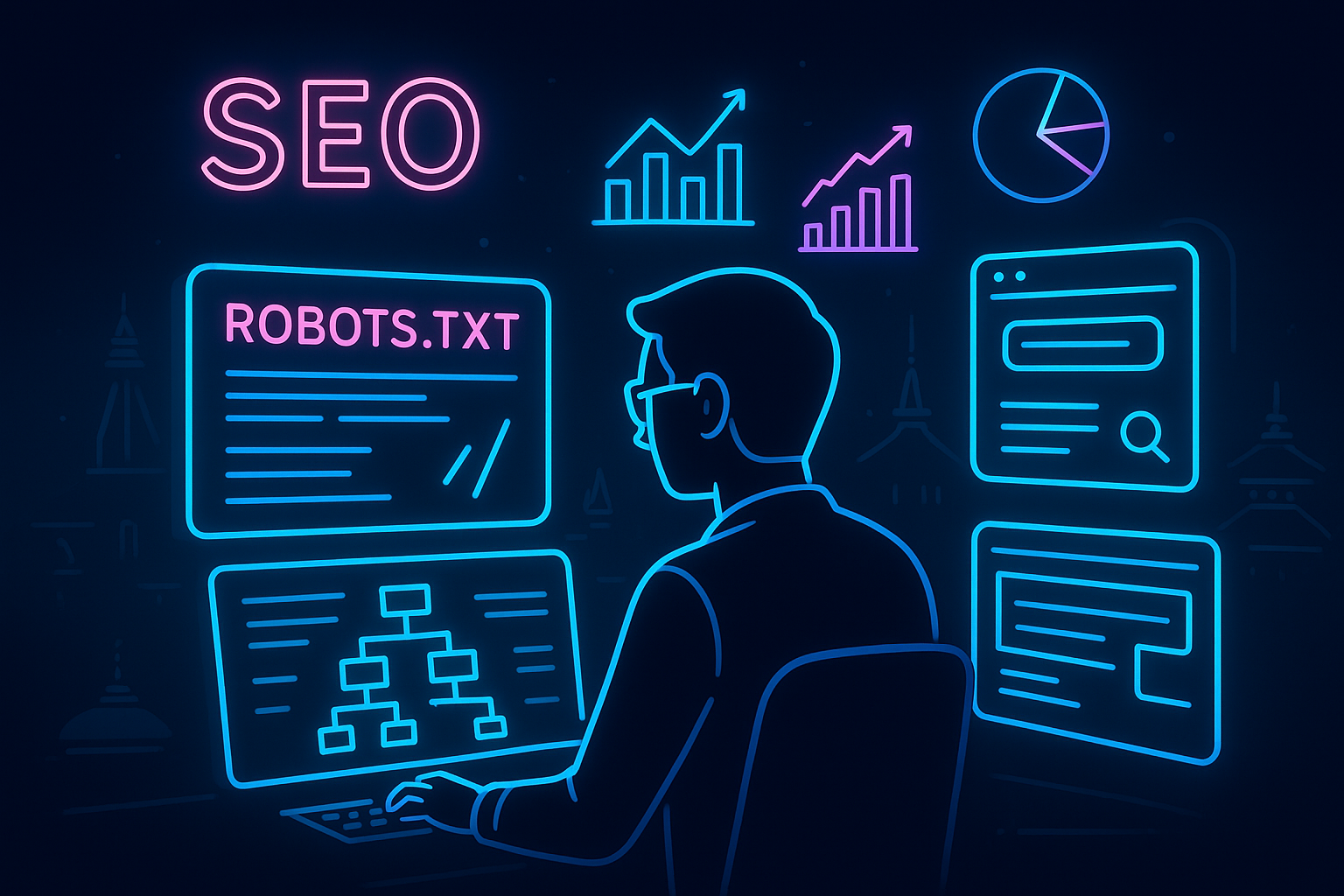 man showing sitemap structure and robot.txt