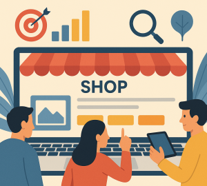 people gathering in online shop importance-of-seo